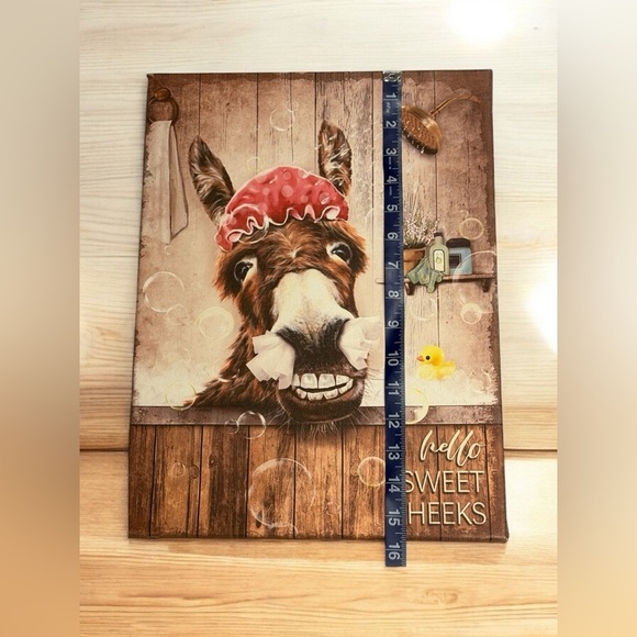 Bathroom Decor Funny Canvas Wall Art Donkey Picture Decor Farmhouse NEW 12 X 16 - Picture 5 of 15